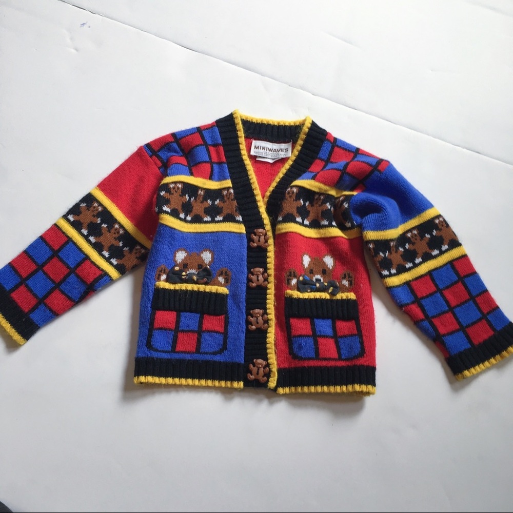 Vintage toddler boy novelty cardigan💙